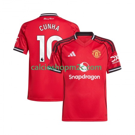 Manchester United Matheus Cunha 10 Maglia Prima 2025/2026 Manica Corta